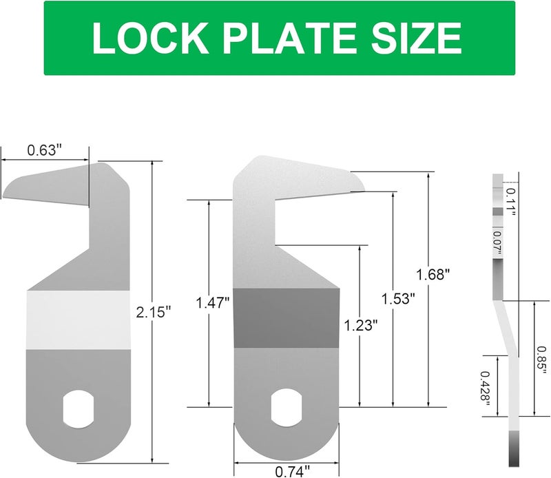 Hecfu 2 Pcs Tool Box Locks with Keys, Hook Cam, Tubular Cam Lock 5/8" Keyed Alike, Toolbox Lock Secure Your Toolbox Mailbox Drawer Cabinet Locks, Silver, Zinc Alloy - Image 5